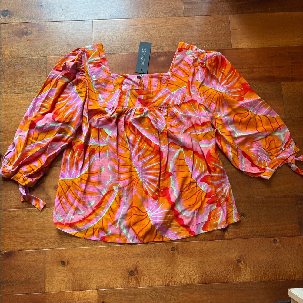 Rachel Zoe Vibrant Orange and Pink Blouse